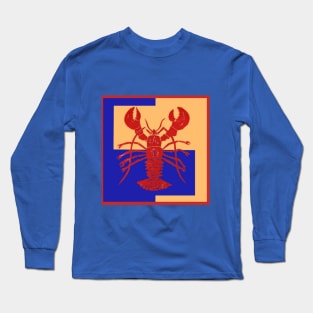 Lobster Square Designer Background Long Sleeve T-Shirt